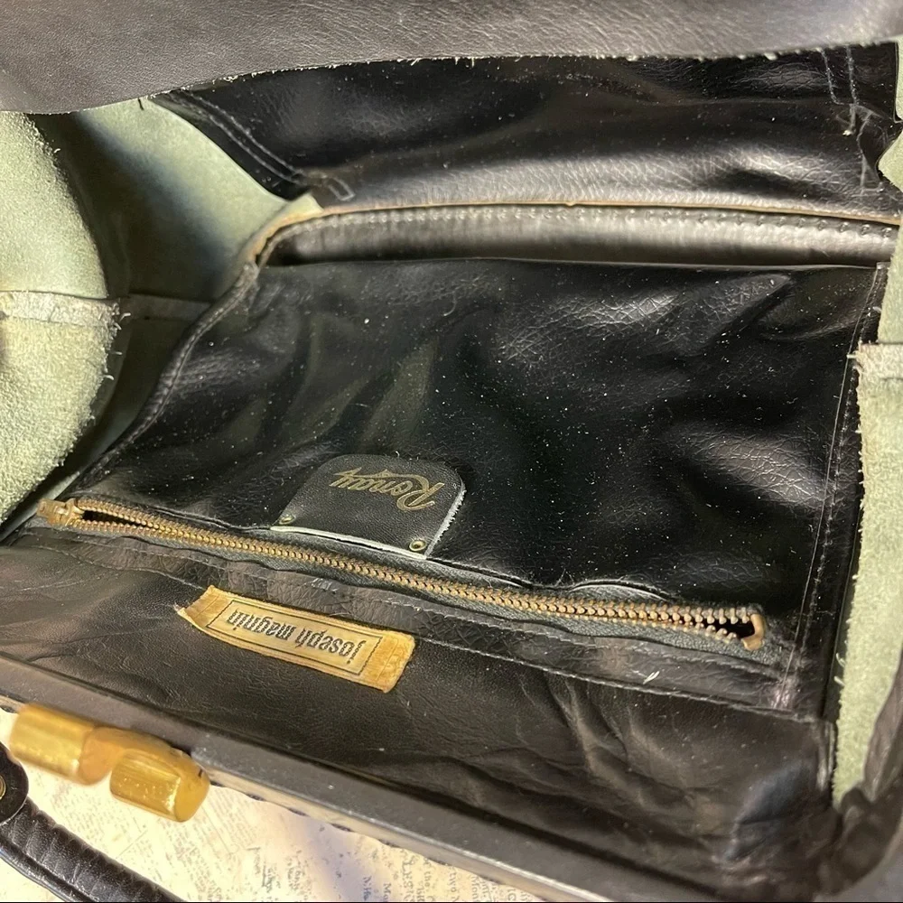 Vintage Ronay for Joseph Magnin Store Handbag Leather Purse Retro Structured Bag